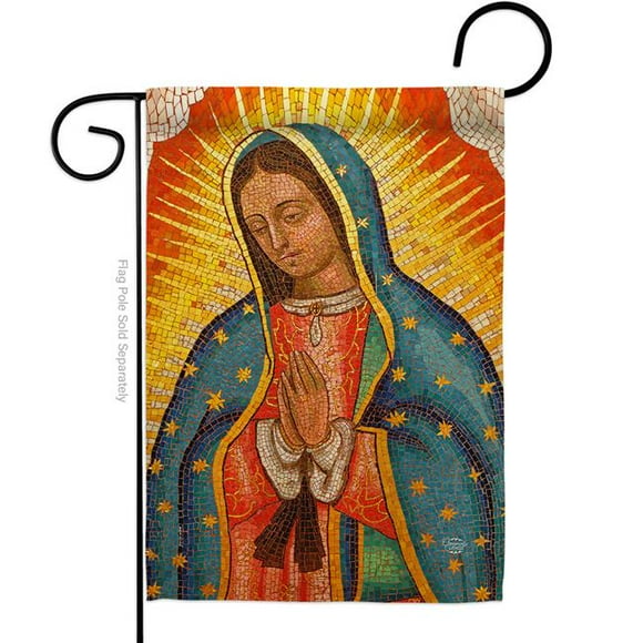 Ornament Collection G192339-BO Lady of Guadalupe Religious Faith Double-Sided Decorative Garden Flag, Multi Color