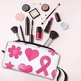thumbnail image 6 of Portable Storage Bag 7.9×3.5×2.4in Simple Design Convenient Storage And Finishing Bag Light Body Can Be Used As A Cosmetic Bag Storage Bag Modern Pink Ribbon Pattern With Geometric Elements, 6 of 8