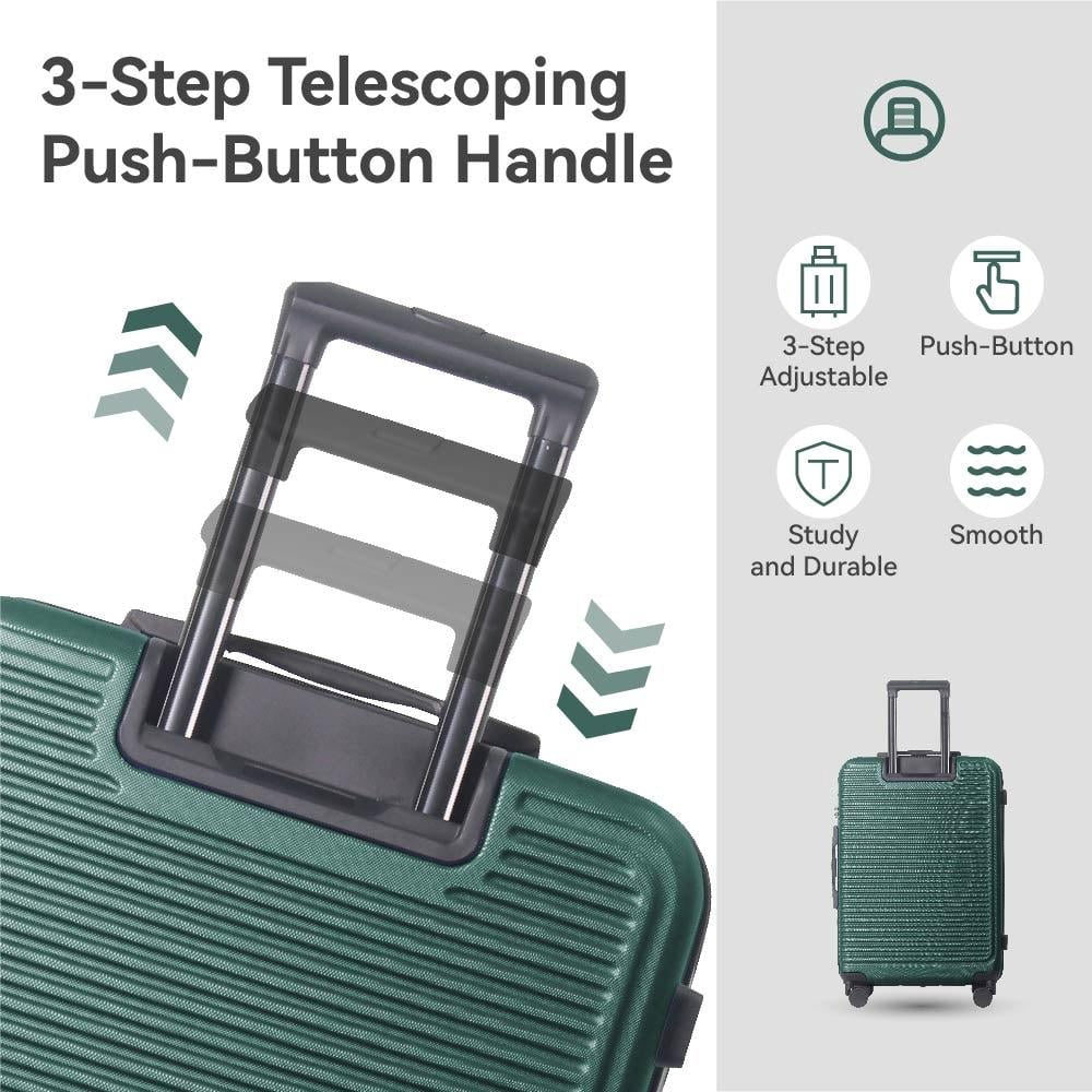 3-Piece Hardshell Luggage Set with TSA Lock, Lightweight ABS Spinner Suitcases (20/24/28in)