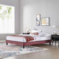 thumbnail image 2 of Platform Bed Frame, King Size, Velvet, Pink, Modern Contemporary Urban Design, Bedroom Master Guest Suite, 2 of 5