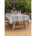thumbnail image 4 of 54x80 Inch Outdoor Tablecloth with Umbrella Hole Zipper Rectangle Modern Striped Rectangular Tablecloths Outside Waterproof Gray Horizontal Stripes Geometric Art Patio Table Cloth Cover for Picnic, 4 of 8