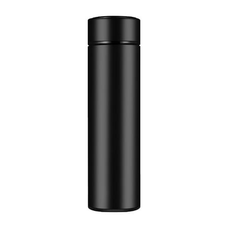 

17oz Insulated Coffee Mug Double Walled Bottle with Temp Display Removable Filter Travel Slim Coffee Cup Black