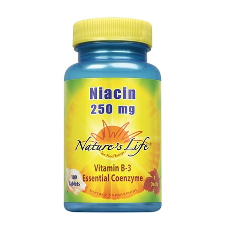 Nature's Life Niacin 250 mg | Vitamin B3 Supplement | Healthy Blood Lipid and Skin Support | Lab Verified | 100 Tablets
