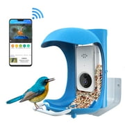 Smart Hopper Bird Chickadees Feeder Video Camera, Blue, Hopper Feeder