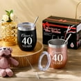 thumbnail image 5 of Zkca 2 Pieces Cheers to 40 Years Wine Tumblers, 40th Anniversary Wedding Gifts for Wife Husband Parents Couple, 40th Birthday Party Decorations Gifts for Men Women, 12 oz Tumblers A417, 5 of 6