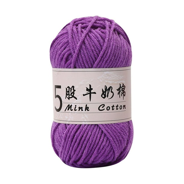 Yhmxh 5 hebras de hilo de algodón de leche para tejer muñecas a crochet, hilo de punto DIY para suéteres de bebé, ovillo de lana