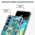 thumbnail image 3 of Allytech for Moto Edge 20 Case with Ring Holder Stand, Slim Shell Floral Series Bumper Anti-Scratch Shockproof Lightweight Phone Case Cover for Motorola Moto Edge 20, Green Flower, 3 of 4