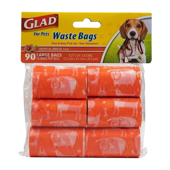 Bolsa de Desechos Glad para Perros con Aroma Tropical 90 Piezas