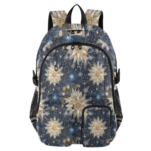 DIXRUYEE Beautiful Flower Pattern Backpack for School 14”Laptop Compatible with Reflective Safety Strips