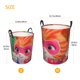 thumbnail image 5 of Cesta para ropa sucia Superkitties redonda de una sola capa, duradera, de tela Oxford, impermeable, portátil, plegable, para baño, bolsa de almacenamiento de ropa con asa pequeña., 5 of 7