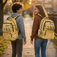 thumbnail image 3 of Chririnla Yellow School Bus Print Ultra Light Backpack for Back to School Daily Use, Lightweight Water Resistant Polyester School Bag, 3 of 10