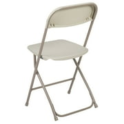 Flash Furniture Hercules Series Plastic Folding Chair Beige - 10 Pack 650LB Weight Capacity Comfortable Event Chair - Lightweight Folding Chair