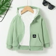 thumbnail image 2 of Boys Zip Up Hoodies Size 10 12 Unisex Boys Girls Kid's Winter Solid Hoodie Lined Zip Up Sweatshirt Jacket Hoodie Z0C-Green, 4-5 Years, 2 of 9