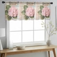 thumbnail image 2 of Pink Vintage Floral Valance Curtains for Kitchen/Living Room/Bathroom/Bedroom Window, Rod Pocket Small Topper Half Short Window Curtains Voile Sheer Scarf, Summer Botanical Retro 60"x18", 2 of 8