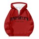 thumbnail image 3 of MHFRRA Sudadera con Capucha y Cremallera de Un Cuarto con Estampado de Letras, Cómoda y Casual, con Capucha y Cremallera Completa Interior Suave para Uso Diario y Actividades Al Aire Libre Rojo, 3 of 3