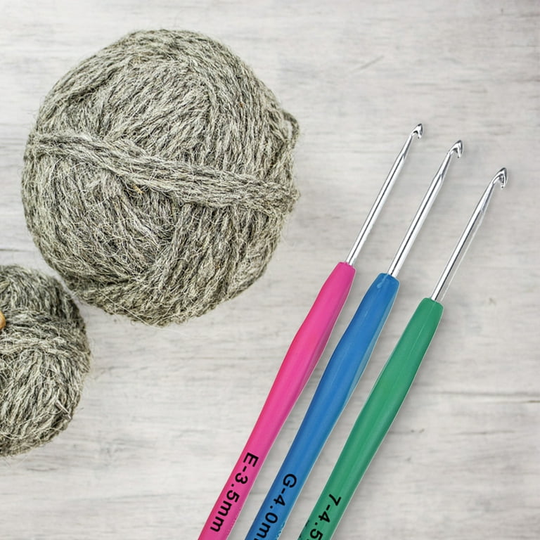 12pcs EEEkit Ergonomic Handle Crochet Hooks Set Soft Needles Craft
