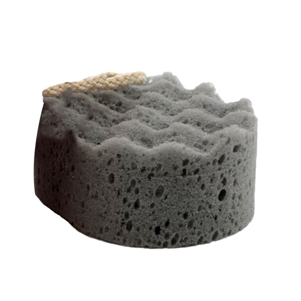 Bearachild Esponja exfoliante para baño, limpiador de piel, eliminación de piel muerta, herramienta de espuma absorbente para cuello, brazos, Suministros de limpieza para el hogar Gris