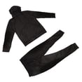 thumbnail image 2 of Conjunto de sudadera deportiva informal para hombre, chaqueta informal con cremallera, chándal con cremallera, traje deportivo negro unisex, 2 of 15