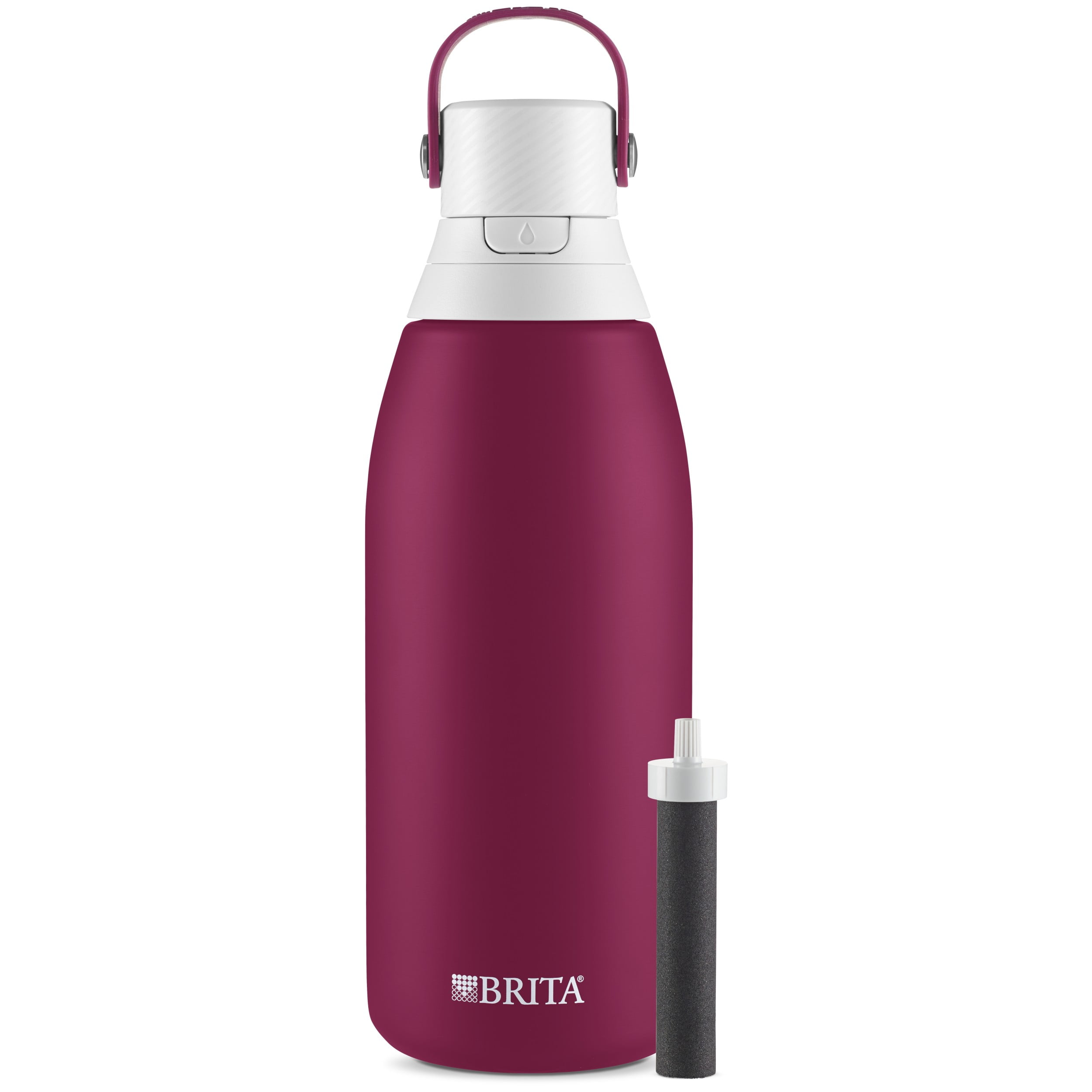 Brita Stainless Steel Premium Filtered Water Bottle, 32 Oz - Ruby