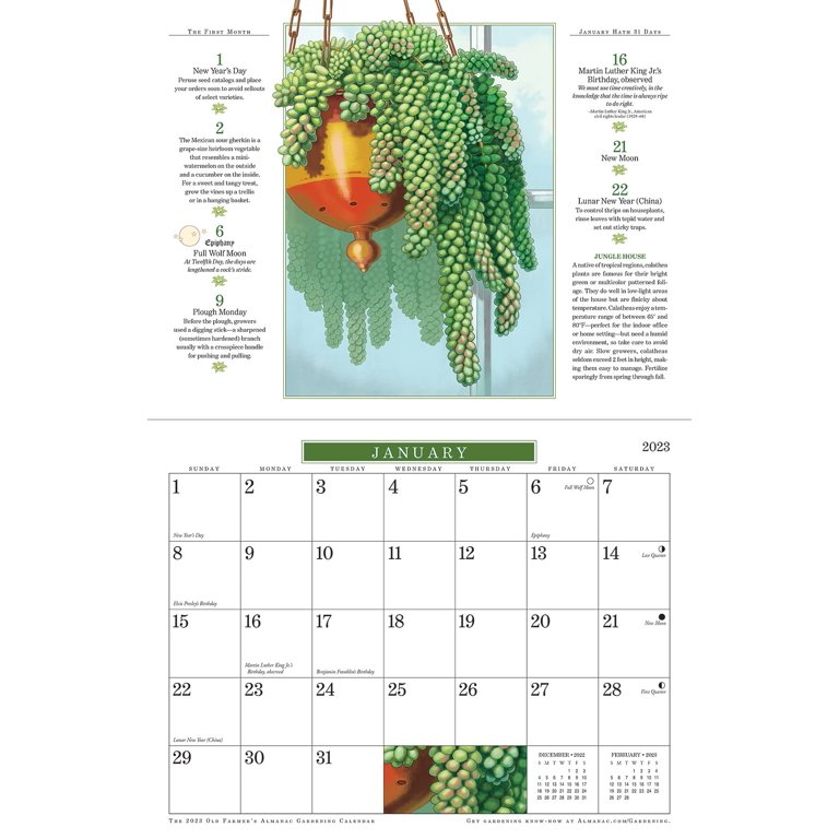 The 2023 Old Farmer's Almanac Gardening Calendar (Calendar) - Walmart.com The 2023 old farmer's almanac gardening calendar (calendar) - walmart.com