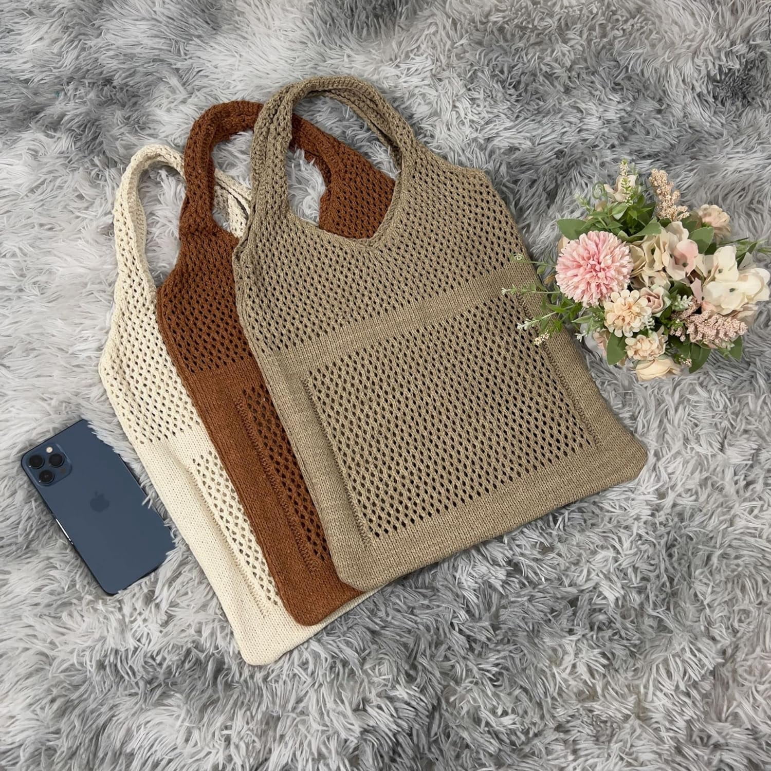Kukuzhu Fairy Tote Bag Aesthetic Tote Bag Y2k Bag Tote Bag Aesthetic Y2k Crochet Tote Bag Aesthetic