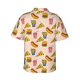 thumbnail image 3 of Daiia Hamburger Pizza Coke Hawaiian Shirt for Men Gentle Cotton Regular Short Sleeve Casual-Large, 3 of 9