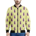 thumbnail image 3 of Chaquetas con cremallera y estampado de berenjena a la moda para hombre, abrigo vegetal con estampado 3D, chaqueta informal de calle con cremallera para mujer, sudadera de manga larga, 3 of 5