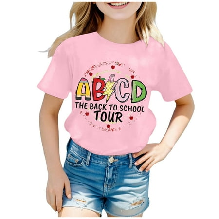 

Custom T Shirts Kids Back To School Graphic Short Sleeve Round Neck Tee Bright & Comfortable for Boys & Girls 11 Comfort Colors Tshirt(Color:Pink Size:12-13 Years)