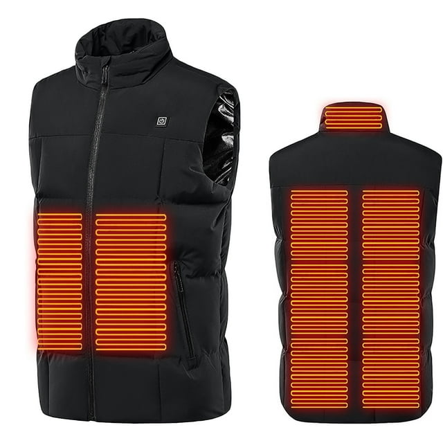 Mchoice Heated Vest, Dual Control 9 Heating Panels Electric Heated Vest ...