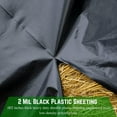 thumbnail image 3 of HTYSUPPLY - Black Plastic Sheeting - 2 mil - (10' x 100') - Black Plastic Tarp, Polyethylene Vapor Barrier Plastic Sheeting, Black Painters Tarp, Roll of Lightweight Plastic, 3 of 7