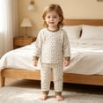 thumbnail image 2 of UAYOTSE Fashion Long Sleeve Two Piece Pajama for Toddler Boys, Casual Indoor Outfit for Cool Temperatures Size 0-3 Months, 2 of 7