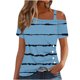 thumbnail image 2 of Fiudx Liquidación de Ofertas Flash Blusa con Botones de Manga Corta Halter con Hombros Descubiertos y Estampado para Mujer, 2 of 5