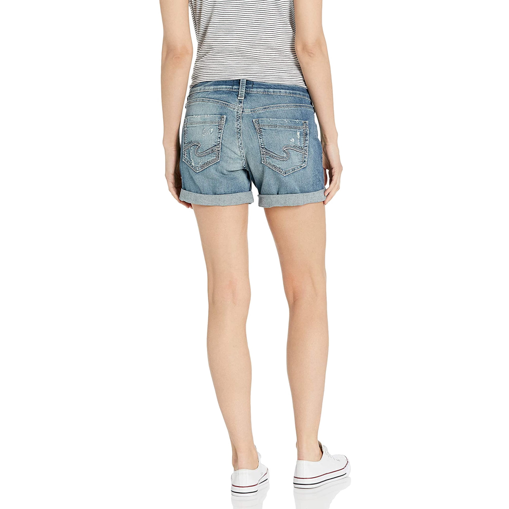 Silver Jeans Co. Women's Sam Mid Rise Boyfriend Shorts, Light wash, 25 |  Walmart Canada