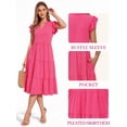 thumbnail image 2 of MOYIKO Summer Dresses for Women Ruffle Sleeve V Neck Midi Dresses Fashion Casual Flowy Beach Vacation Sundress with Pockets, 2 of 7