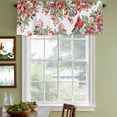thumbnail image 4 of 2 Pack Valances for Windows, Cardinal Bird Window Valances for Living Room/Bedroom/Bathroom, Winter Poinsettia Berry Pine Cones Floral Light Filtering Kitchen Curtain Valance 42"W x18" L, 4 of 9