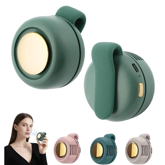 Small Whirlwind Clip Waist Neck Fan, 2-in-1 Hands-Free Portable Bladeless Fan, 3 Speeds Rechargeable Mini Fan for Outdoor Farm Hiking Camping