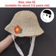 thumbnail image 2 of Circunferencia de la cabeza 52 cm Sombrero de paja de verano para niños Sombrero de pescador de encaje lindo Sombrero para el sol para bebé, 2 of 5