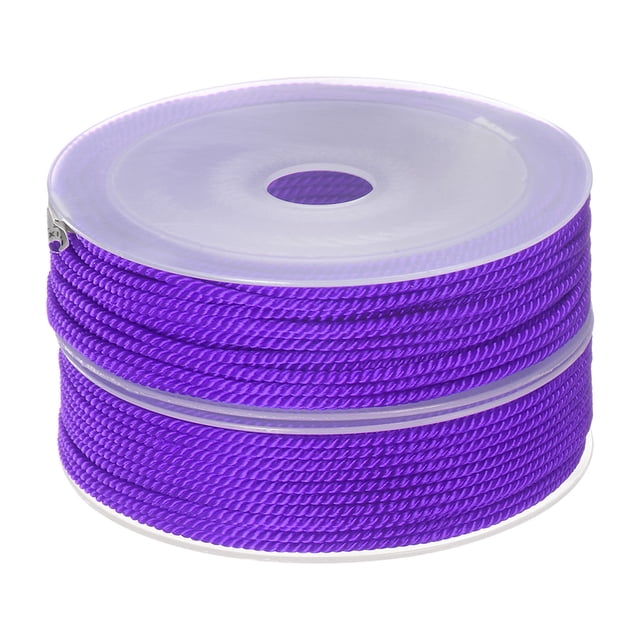 Unique Bargains 2 Pack Twisted Nylon Twine Thread Beading Cord 2mm 13M/43 Feet Extra Strong Braided Nylon String, Purple