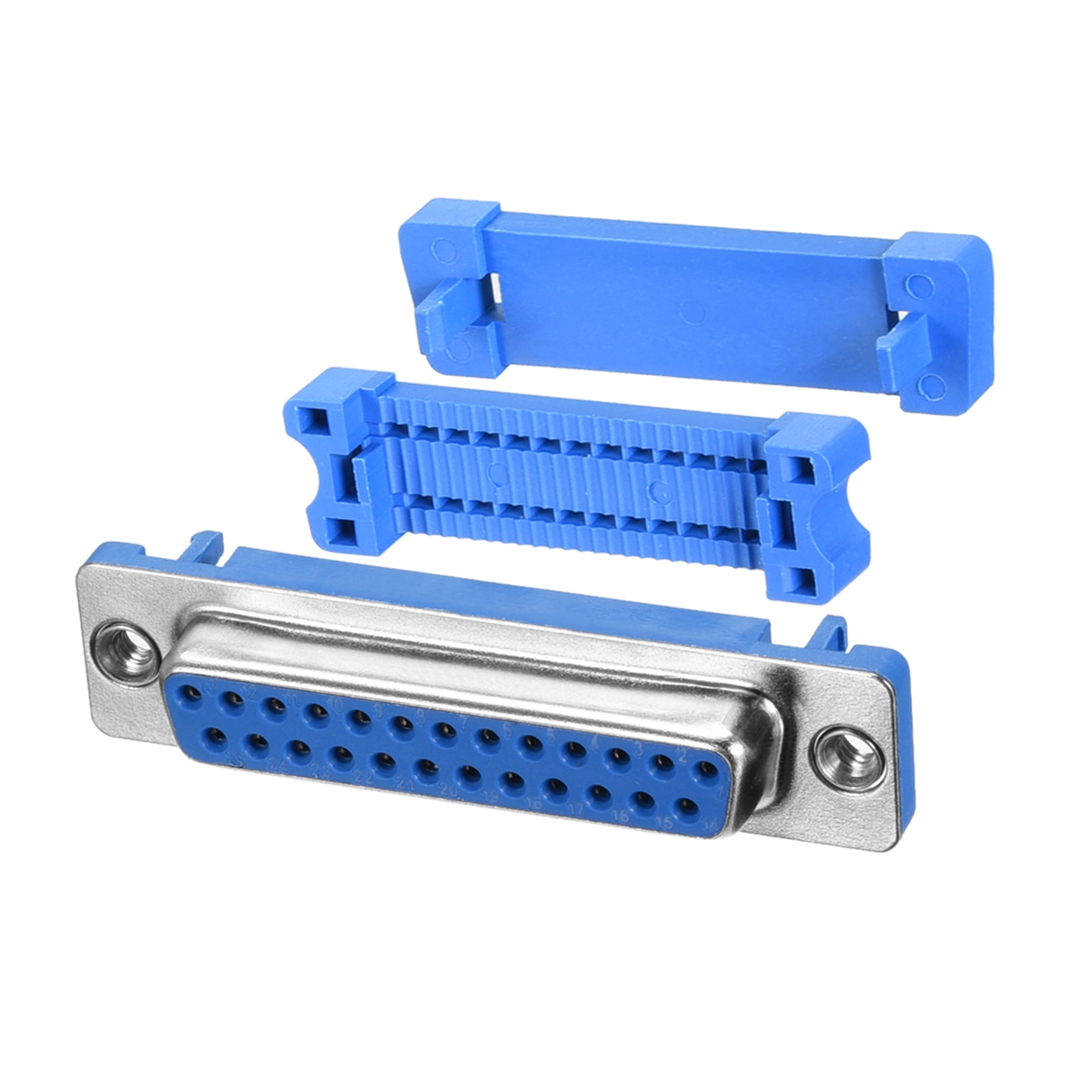 IDC DSub Ribbon Cable Connector 25pin Female IDC Crimp Port Blue 5pcs