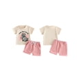thumbnail image 3 of Toddler Baby Girls Summer Outfit, Cute But Feral Raccoon Print Short Sleeve Tee and Drawstring Shorts 2Pcs Set, Trendy Baby Clothes, 3 of 10