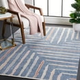 thumbnail image 3 of SAFAVIEH Blair Sorrel Geometric Striped Machine Washable Area Rug, 6'7" x 6'7" Square, Blue/Multi, 3 of 13