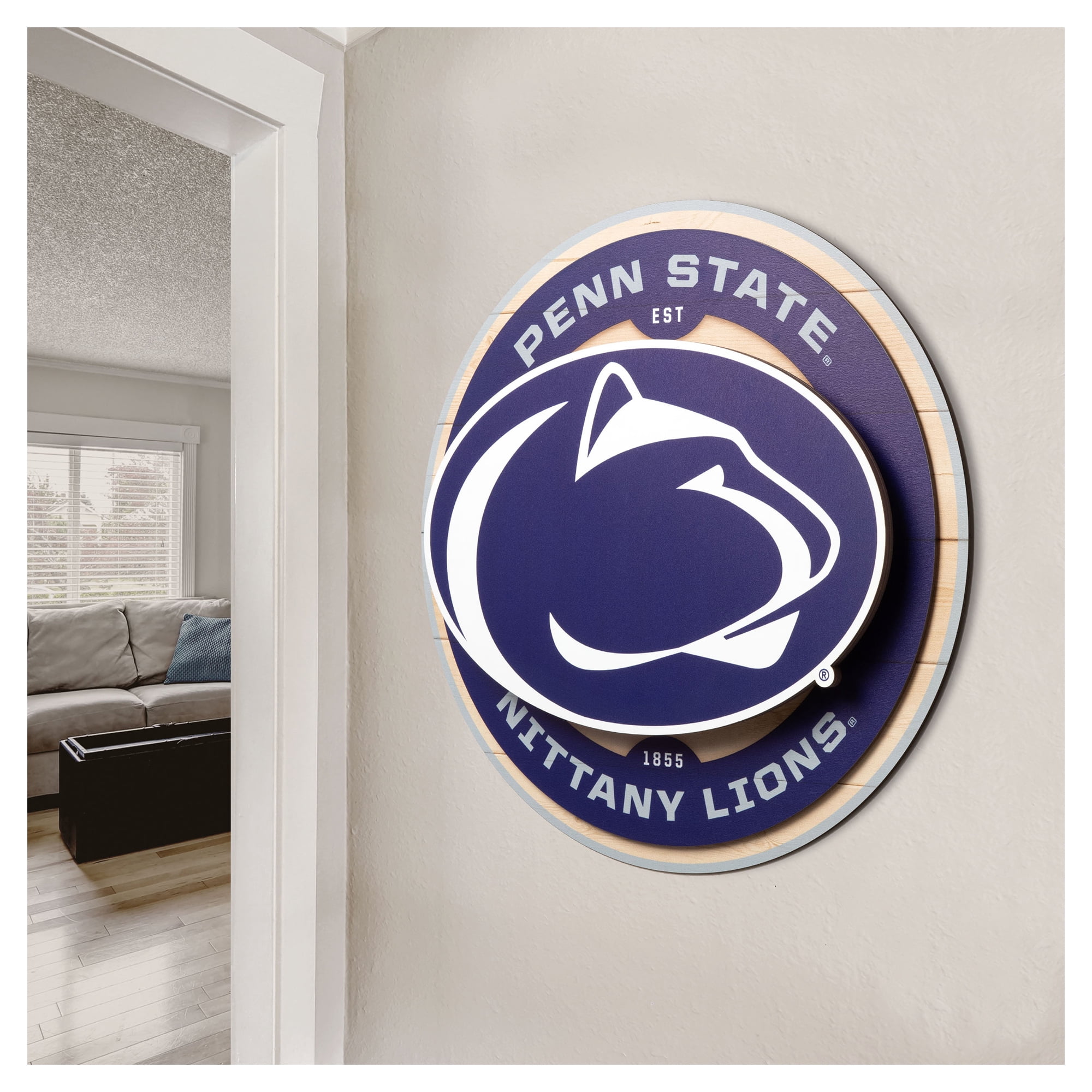IDNA Penn State Nittany Lions 15" x 15" 3DX Logo Circle Backer Wall Art