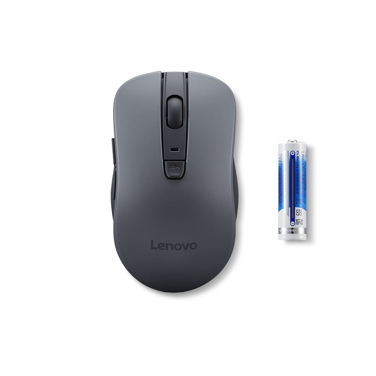 Lenovo WL310 Bluetooth Silent Mouse - Optical - Wireless - Bluetooth - Gray - 1600 dpi - Scroll Wheel - 6 Button(s) - Right-handed - AA Battery Supported - 1