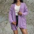 thumbnail image 1 of RXIRUCGD Chemisier à Manches Longues à Col en V pour Femme, Rayé, Ample, à Agencement de Couleurs, Violet, Taille : TG, 1 of 4
