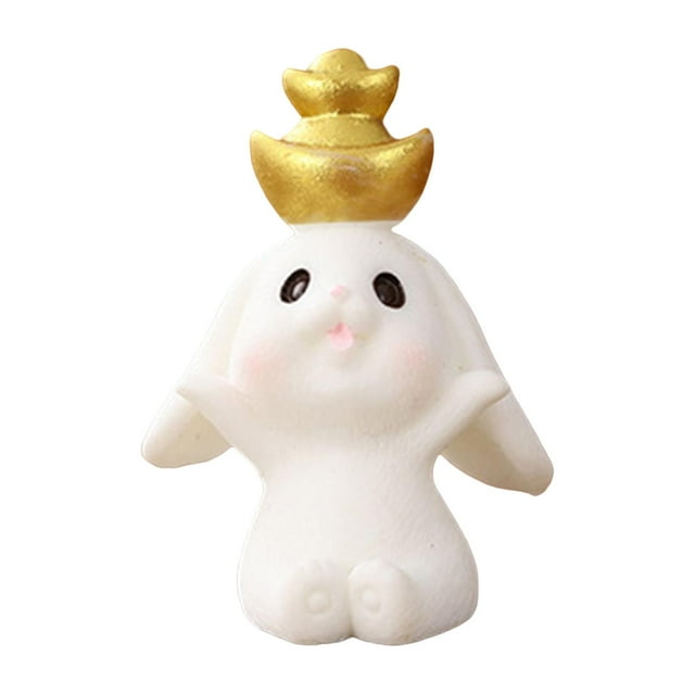Bonita estatua de conejo en miniatura, adorno de escritorio, modelo animal, pequeña figura de conejito 41 cm x 3 cm