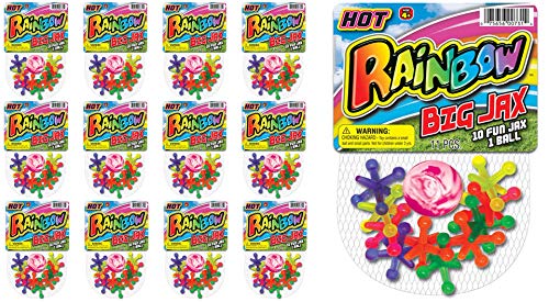 JA-RU Big Jacks Toy Set (12 Packs in Bulk) Kids Jax Classic Games Great Party Favors or Pinata Filler in Bulk. 731-12p