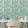 thumbnail image 2 of Ambesonne Flowers Vintage Peel & Stick Wallpaper for Home, Retro Floral Art, 13"x72", Almond Green Eggshell, 2 of 5