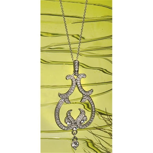Bijoux- Lustre- Parchemin avec Strass- Collier- Argent