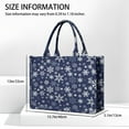 thumbnail image 3 of Large Capacity Tote Bag,Dark Blue Christmas Snowflake Pattern Handbag Fashion Luxury Tote Bag,15.7"x13"x 5.1" Inches,Laptop Compatible, 3 of 6