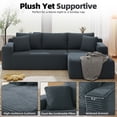thumbnail image 6 of AENKYO 96” Cloud Modular Sectional Sofa with L-Shape Chaise, Deep Seat Corduroy Upholstered Couch, No Assembly Required, Dark Gray, 6 of 8